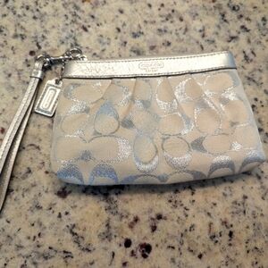 Silver Coach wristlet